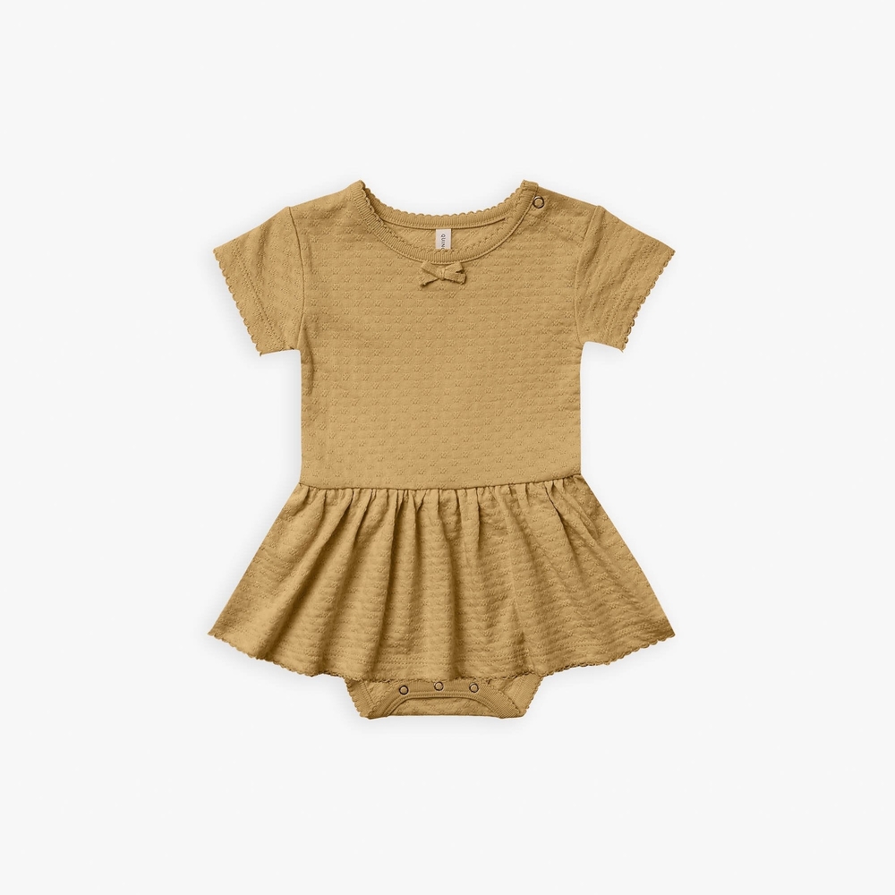 Adorable Tan Baby Dress Onesie